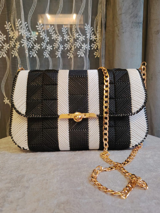 The Monochrome Deco Flap Bag