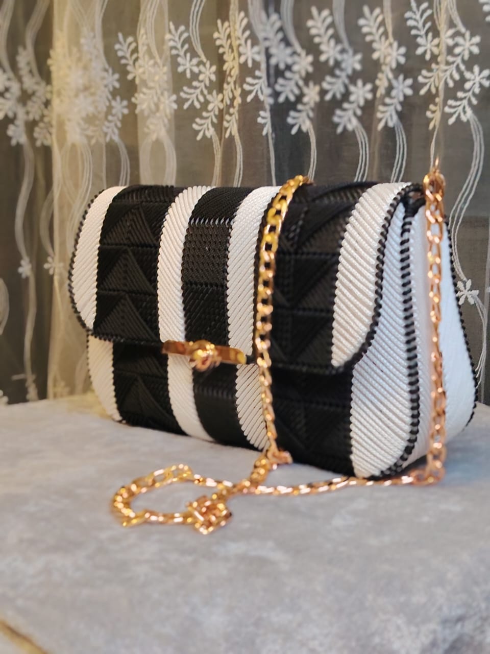 The Monochrome Deco Flap Bag