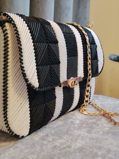 The Monochrome Deco Flap Bag